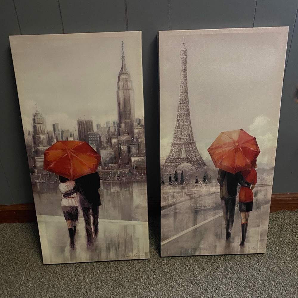 Duane Manning canvas art (NY stroll & Paris stroll)